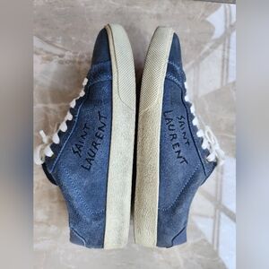 Saint Laurent blue suede sneakers size 37.5 US 7/7.5
